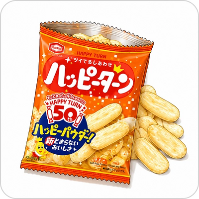 ハッピーターン：<br>Happy Turn