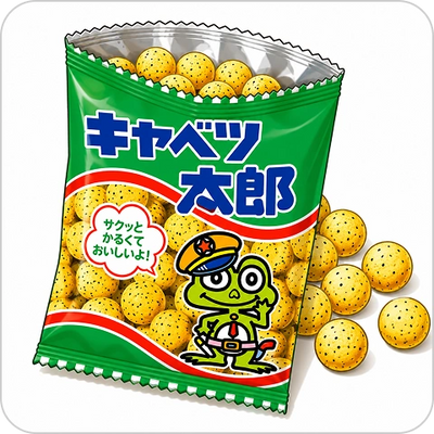 キャベツ太郎：<br>Saucy Corn Puffs